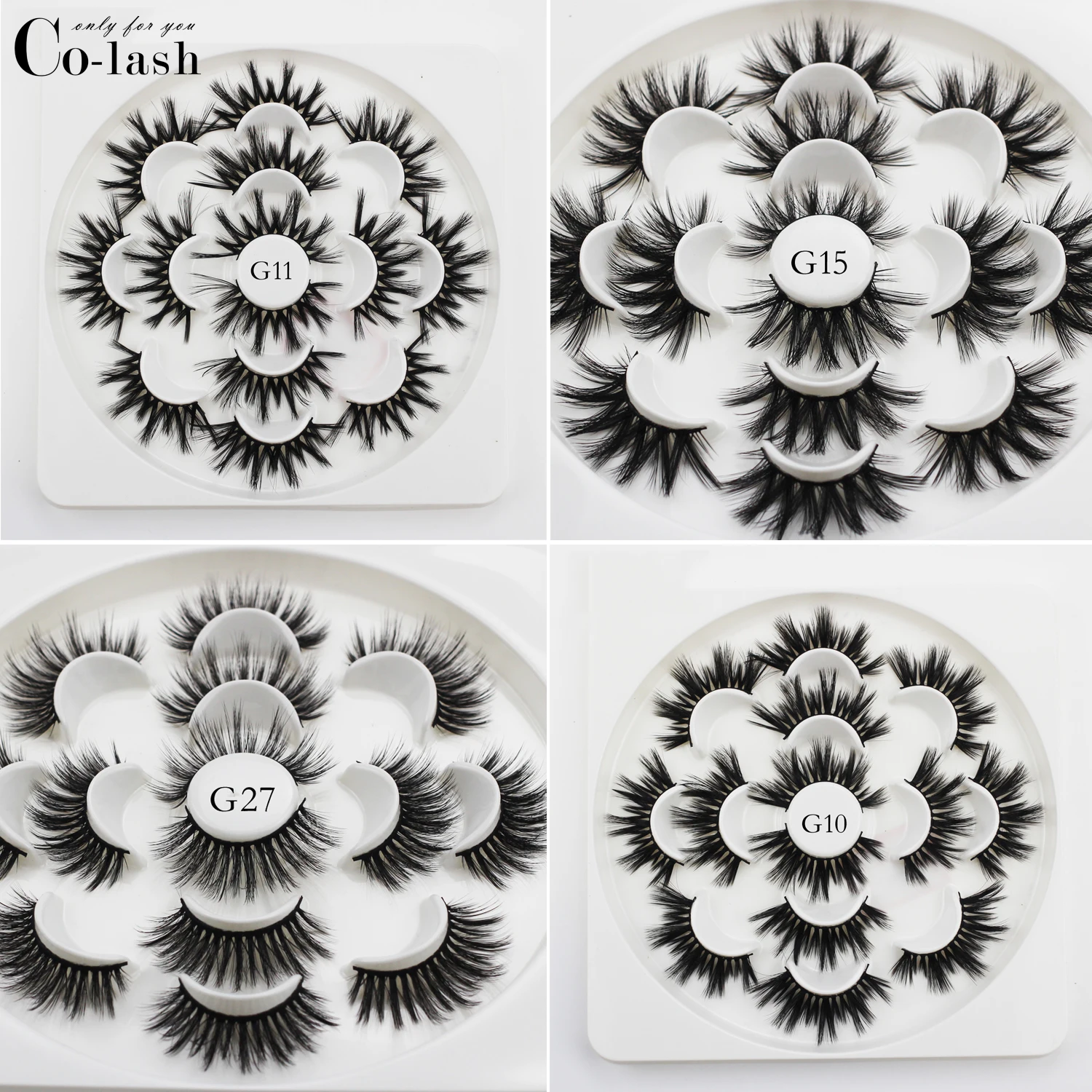 

Colash 7 pairs 25mm lashes 3D faux mink lashes natural long high quality eyelashes synthetic eyelash silk lashes G15