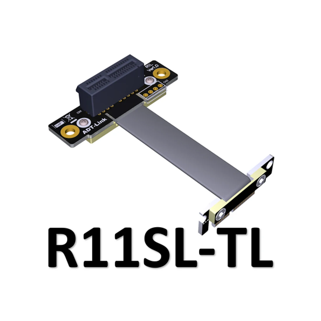 

PCIe 3.0 x1 to x1 Extension Cable R11SL-TL Dual 90Degree Right Angle R11SL-TL 8G/bps PCI Express 1x Riser Card Ribbon Extender