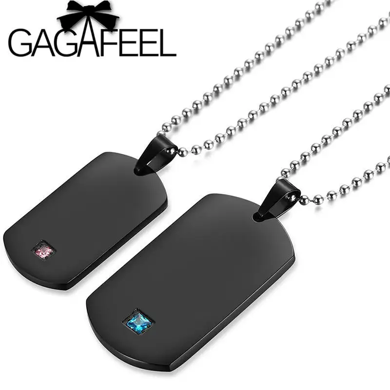 GAGAFEEL персонализированный логотип лазерная гравировка ожерелье из нержавеющей стали пара кулон для женщин мужчин любителей армии Военная бирка подарок