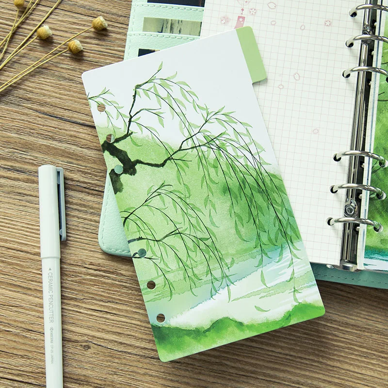 5pcs/set Fresh Landscape Series Dividers A5 A6 Spiral Notebook Loose Leaf Separator Pages Notebook Paper Inside Pages 5pcs/set Fresh Landscape Series Dividers A5 A6 Spiral Notebook Loose Leaf Separator Pages Notebook Paper Inside Pages