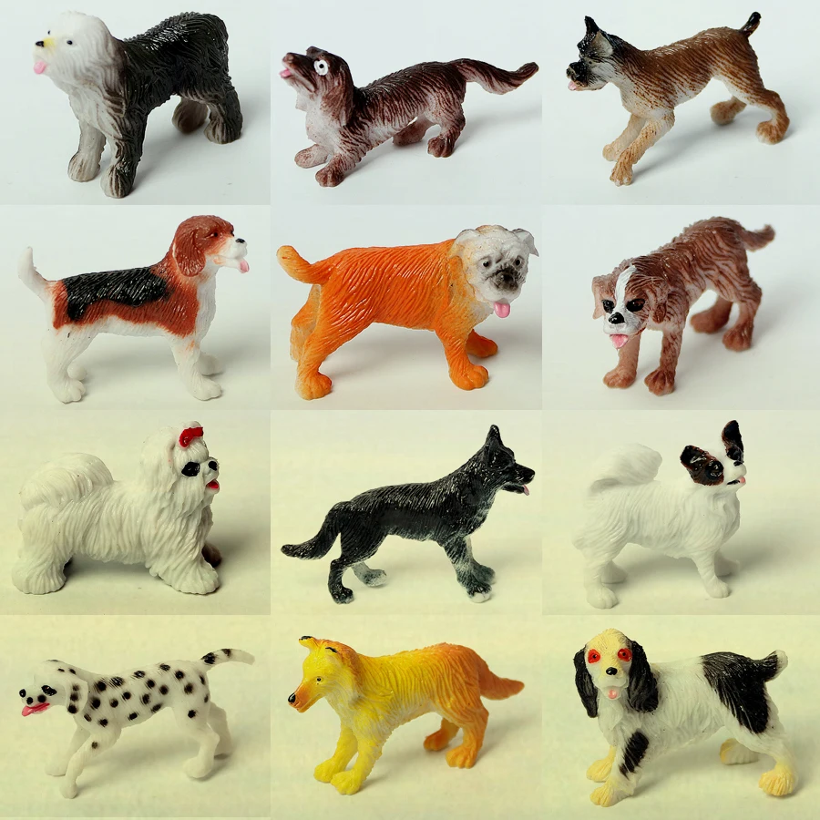 

12PCS Dog Figure Playset,Realistic Detailed Plastic Puppy Figures Educational Dogs Animals MINI Dogs Figures for Toddler