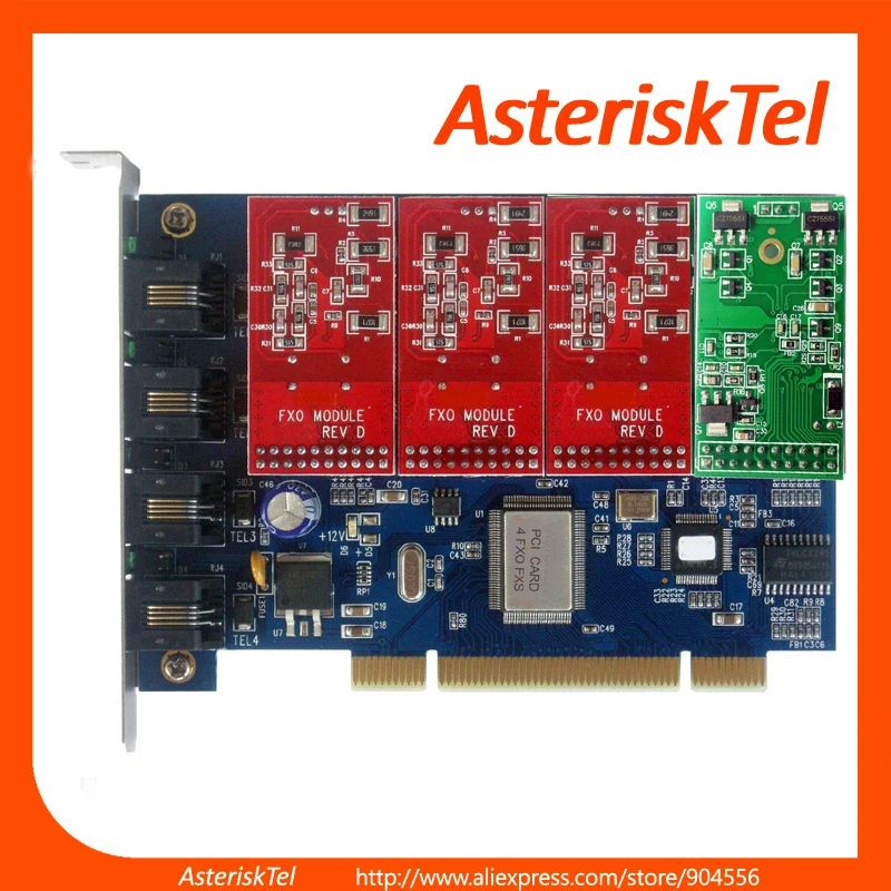 Карта PCI Asterisk TDM400P с 3 модулями FXO + 1FXS карта FXS TDM Tdm400 Elastix Freepbx для VoIP телефона
