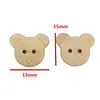 20Pcs/50Pcs/100Pcs Decorative Bear Wooden Buttons Natural Teddy Bear Charms 2Holes Wood Sewing Buttons for Children  7NK247 6