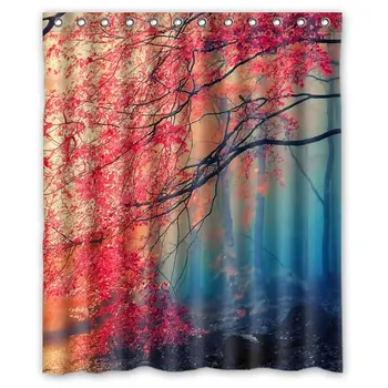 

Personalized Father's Day Gifts Beautiful Forest Custom Waterproof Polyester Bathroom Shower thick curtains