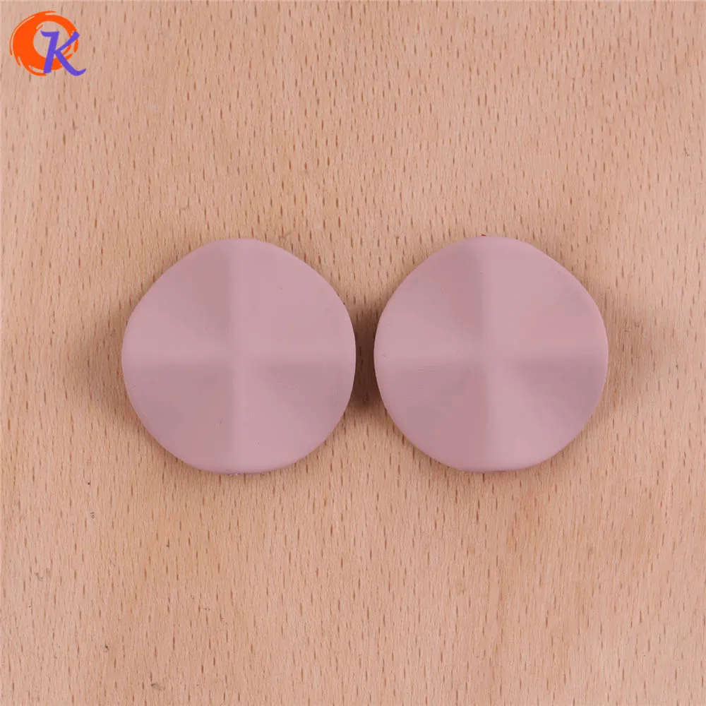 Cordial Design 26mm 100Pcs Jewelry Accessories/Acrylic Beads/Wave Flower Shape/Hand Made/Rubber Effect Beads/Earring Findings - Color: Soft Pink