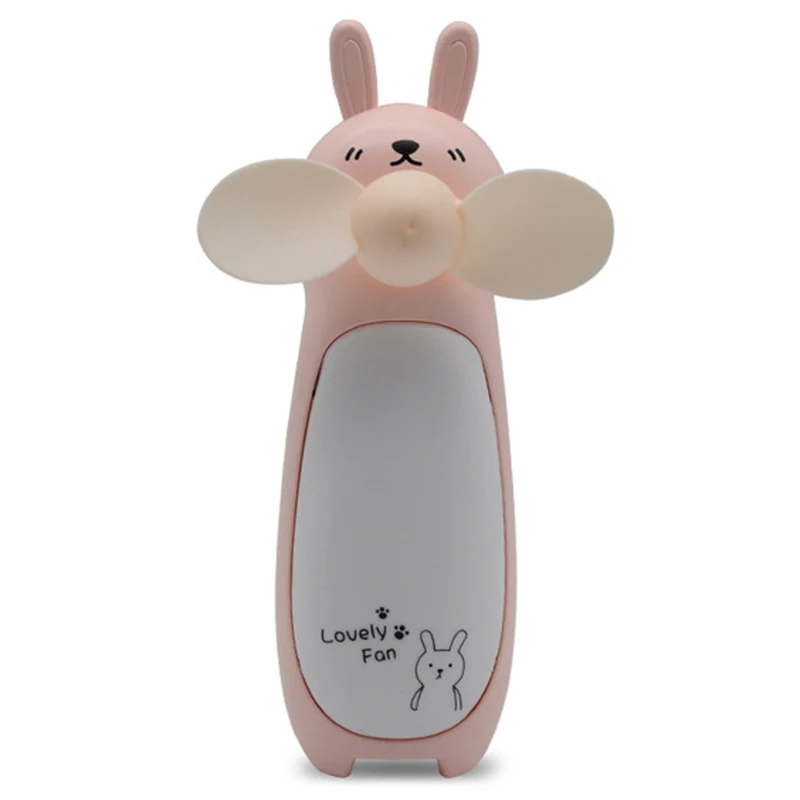 Горячий tod-креативный светодиодный Ночной светильник маленький вентилятор мини-вентилятор с мультяшным кроликом портативный вентилятор для наружной зарядки маленький вентилятор - Цвет: Pink