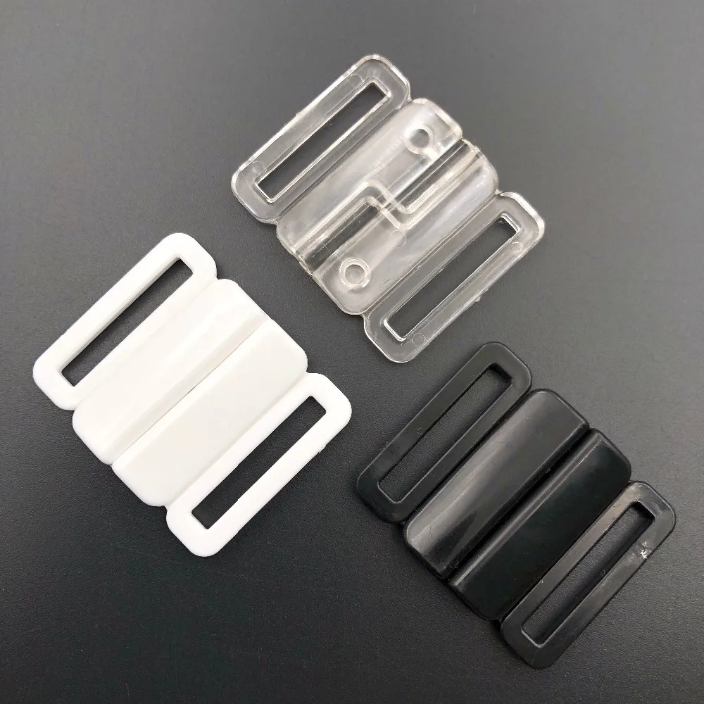 Clasps 10mm Set of 2 Pairs Clear Plastic Bikini Fasteners