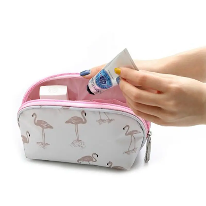 

Women Travel Flamingo Cosmetic Bag Portable Zipper Makeup Bags Girl Make Up Case Beauty Wash Organizer Toiletry Storage Kit Bag