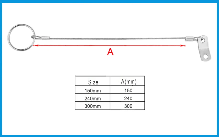 2 шт из нержавеющей стали 316 Шнур кабель ремень безопасности провода для предотвращения потери 1 петля с быстросъемным кольцом и резиновым покрытием