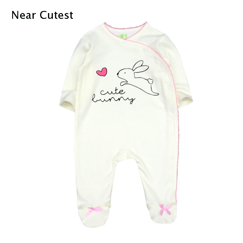 

Near Cutest Newborn Baby Ropmer 100% Cotton Cartoon Long Sleeve Baby Boy Girl Clothes Sleepwear