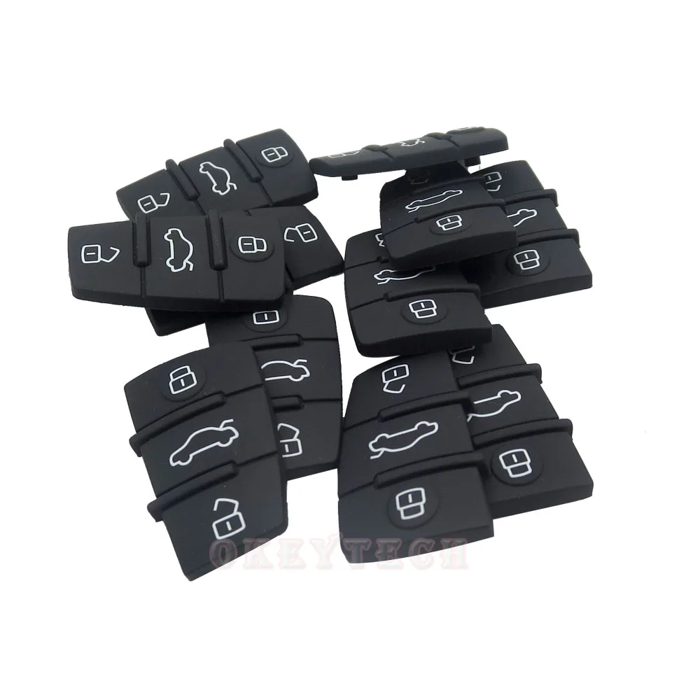 Best Good 50 pz/lotto 3 pulsante di ricambio Pad in gomma telecomando portachiavi per Audi A3 A4 A5 A6 A8 Q5 Q7 TT S RS portachiavi spedizione gratuita 6 5