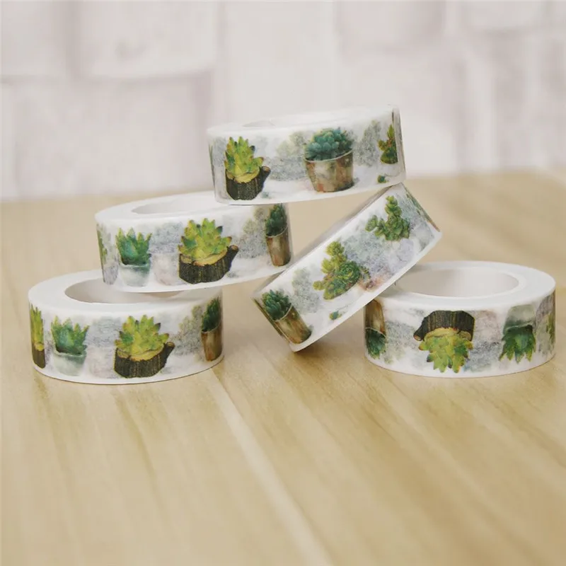 

Fresh and Beautiful Potted Plants Cute Paper Masking Tape Stationery Kawaii Scrapbooking Supplies Sticker