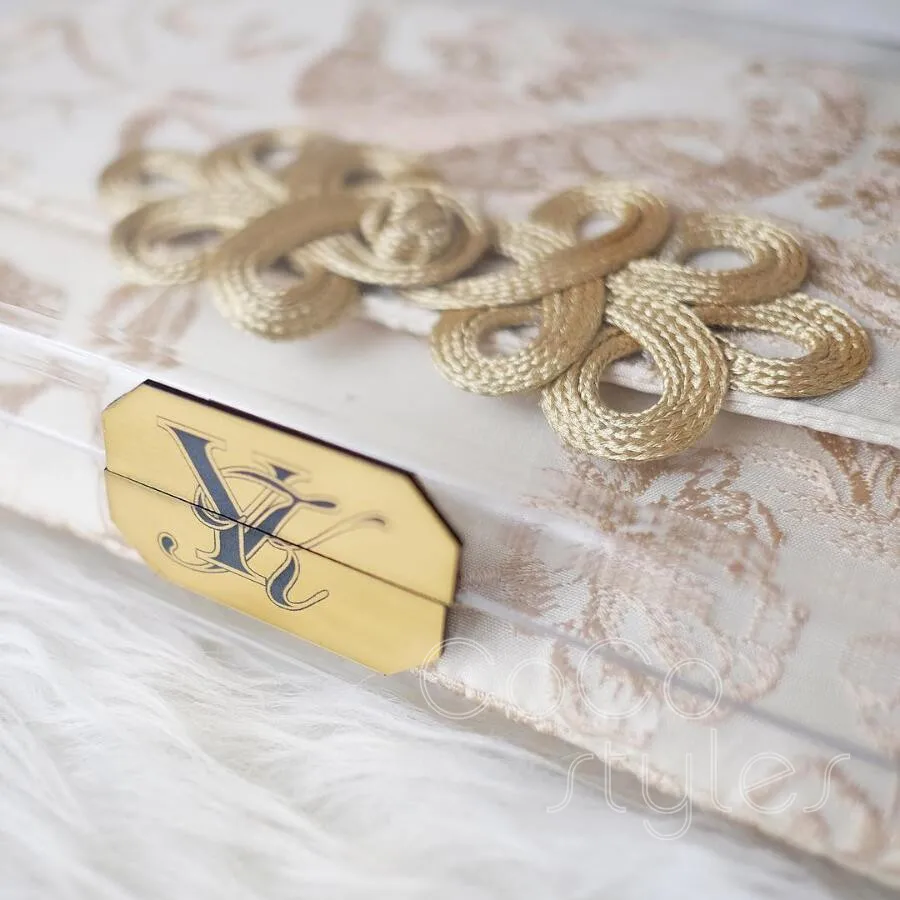  Cocostyles custom personalized super luxury invitation card with acrylic box and silk bag for royal - 32878360003