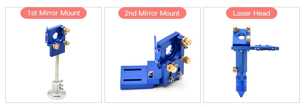 CO2 лазерная головка набор Монтажный держатель+ Фокусировочный объектив 1 шт.+ Si/Mo Светоотражающие зеркала 3 шт. для гравера режущего станка запчасти