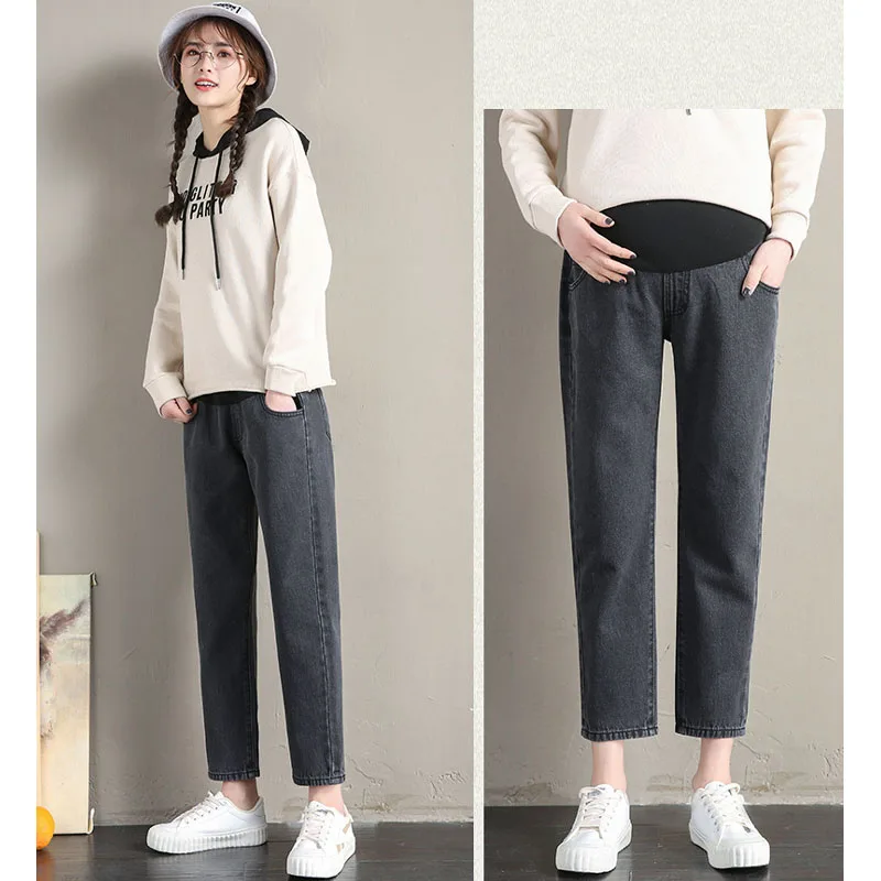 Kopen Vriendje Stijl Denim Jeans Moederschap Broek Voor Zwangere Vrouwen Kleding Losse Ongedwongen Straight Jeans Zwangerschap Broek Moederschap