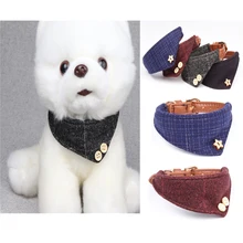 Модный кожаный тканевый ошейник для питомца кота собачий нагрудник шарф воротник банданы шейный платок