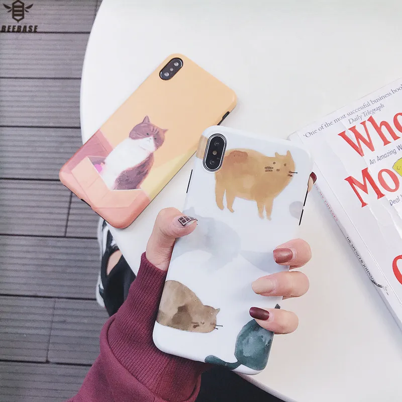 

For iphone XR case for iphone 7 case for iphone x Cover cute cat soft phone case for iphone 6 6s plus 7 8 plus XS MAX funda