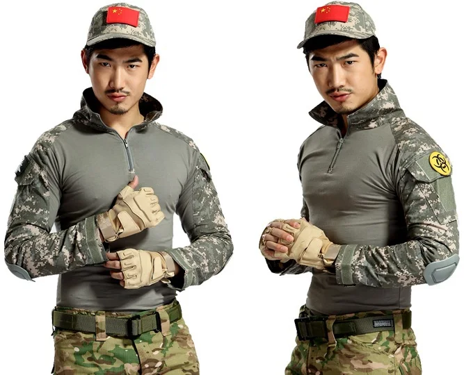 

SWAT Tactical Camouflage Military Uniform Clothes Suit Men US Army Multicam Hunting Militar Combat Shirt + Cargo Pants Knee Pads