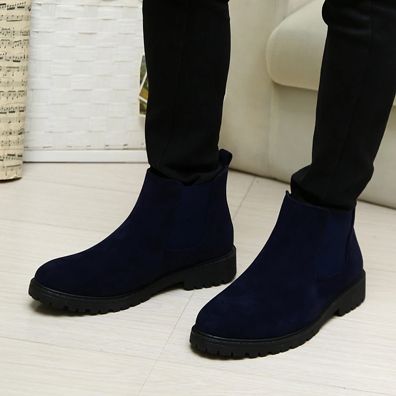 Zeeoh/мужские ботинки из телячьей замши; Формальные высокие Брендовые ботильоны; мужские оксфорды на низком каблуке; Botas; осенне-зимние ботинки; мужская обувь