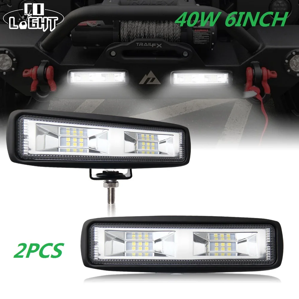 CO LIGHT 6 inch 40W Mini LED Work Light Bar Single Row for Offroad Trucks 4WD