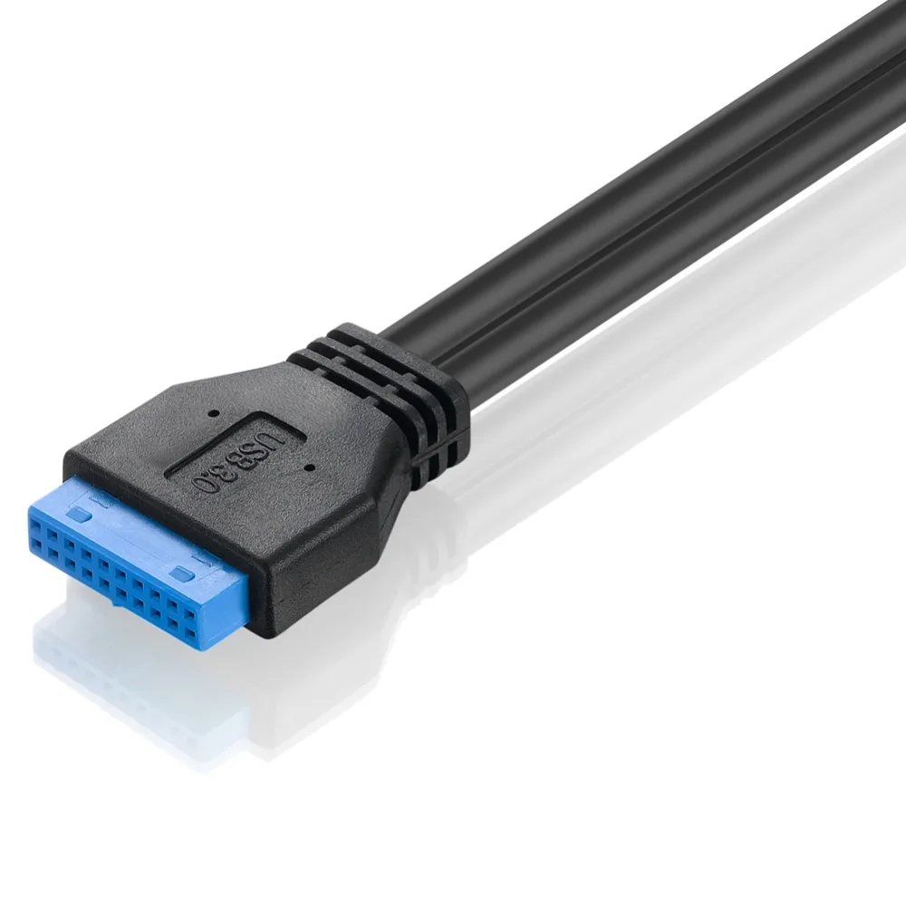 Bochara материнская плата 20Pin-Dual USB 3,0 Женский кабель с винтовым креплением на панель из фольги+ Плетеный экранированный 50 см