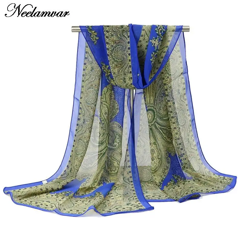 

NEW Designer WOMAN scarves Porcelain printed soft chiffon Silk scarves for Girl pashmina Cape Tippet muffler 60*150cm