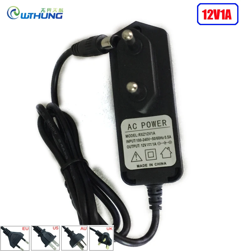 1 шт. Питание адаптер AC110v/220 V DC/DC 12 V 1A IC защиты ЕС/Австралии/США/Великобритании Разъем для видеонаблюдения IP/AHD камеры Wi-Fi