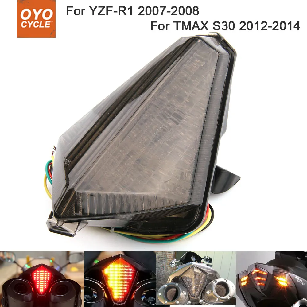

Motorcycle Integrated LED Tail Light Brake Turn Signal Blinker For Yamaha YZF R1 YZF-R1 2007-2008 TMAX S30 2012-2014