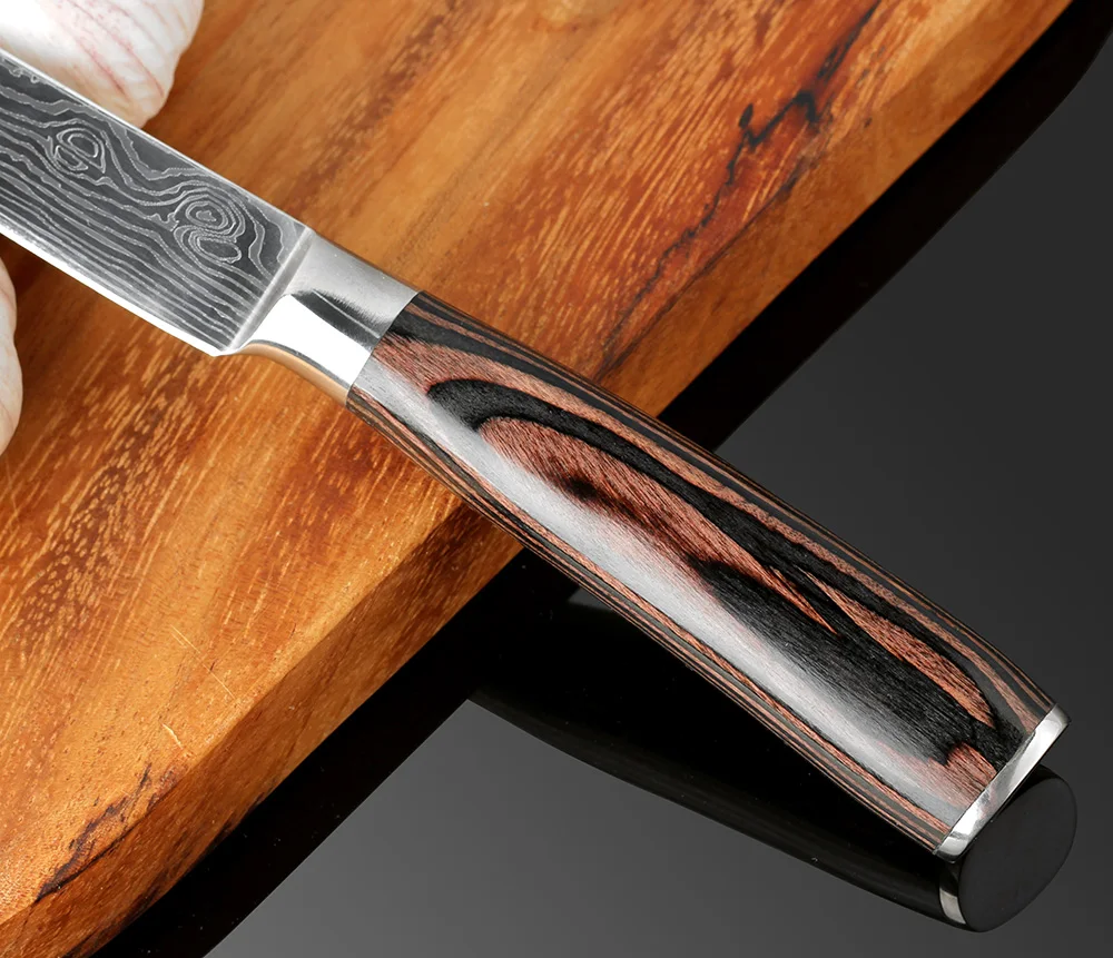 XITUO высокое качество " дюймовый нож шеф-повара Santoku нож для очистки овощей лазерный дамасский стальной кухонный нож для пилинга острые ножи для стейка