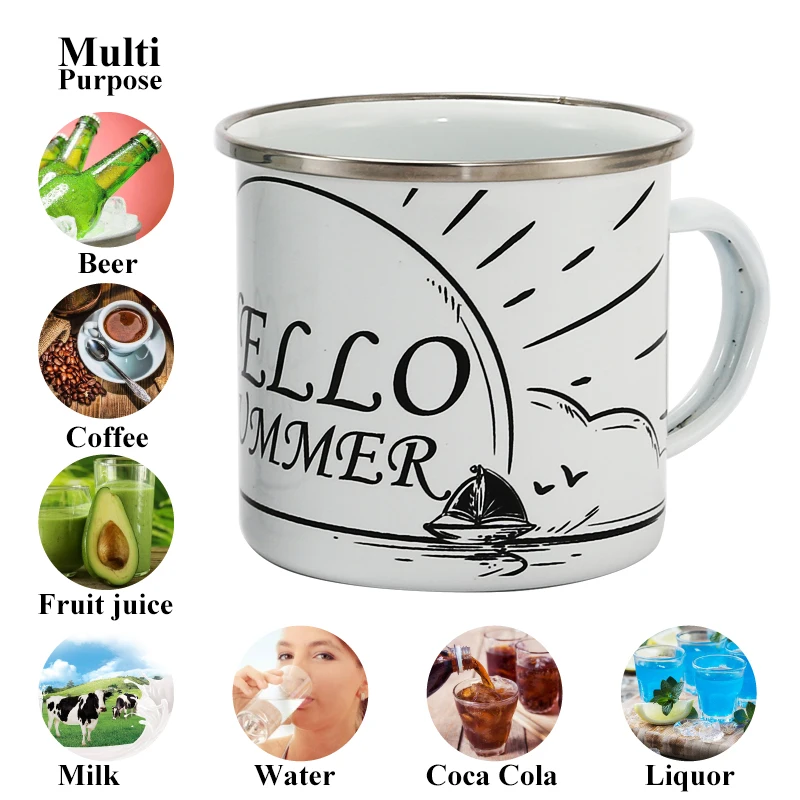 Высококачественная эмалированная Кружка с изображением пейзажа восхода солнца
