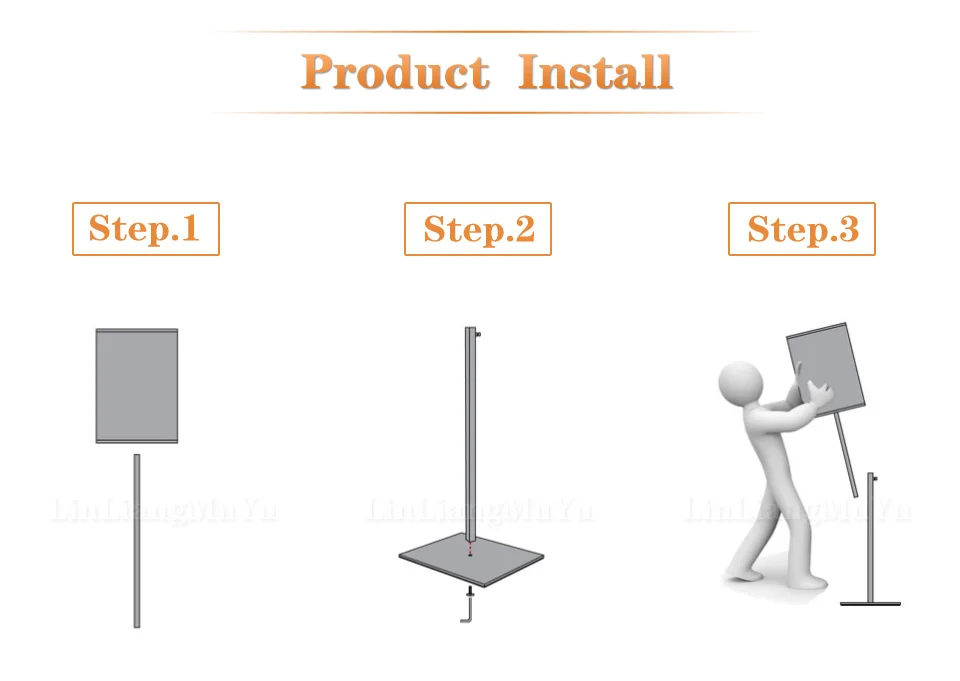 Linliangmuyu A3 металлическая Нержавеющая сталь Регулируемая вывеска Стенд Дисплей Стенд держатель легко перемещаться и вставлять флаер HB30