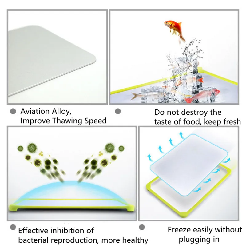 Быстрый лоток для разморозки замороженное говяжье мясо еда алюминий Магия разморозитель тарелка для разморозки доска разморозить Многофункциональные кухонные инструменты