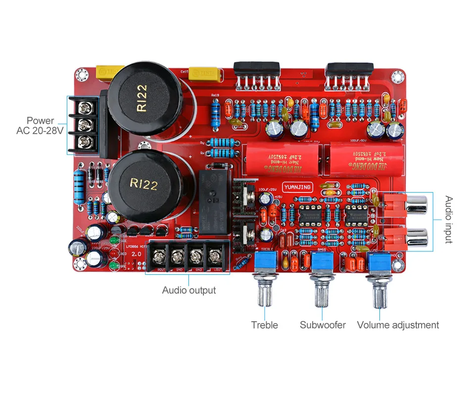 AIYIMA 68Wx2 2,0 канальный LM3886TF+ NE5532 тюнинговый контроль мощности мини аудио усилители доска для домашнего кинотеатра