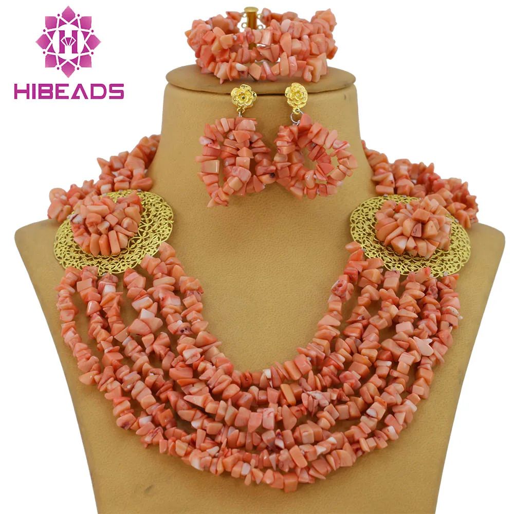 Handmade African Coral Beads Jewelry Set Coral Beads Necklace Jewelry