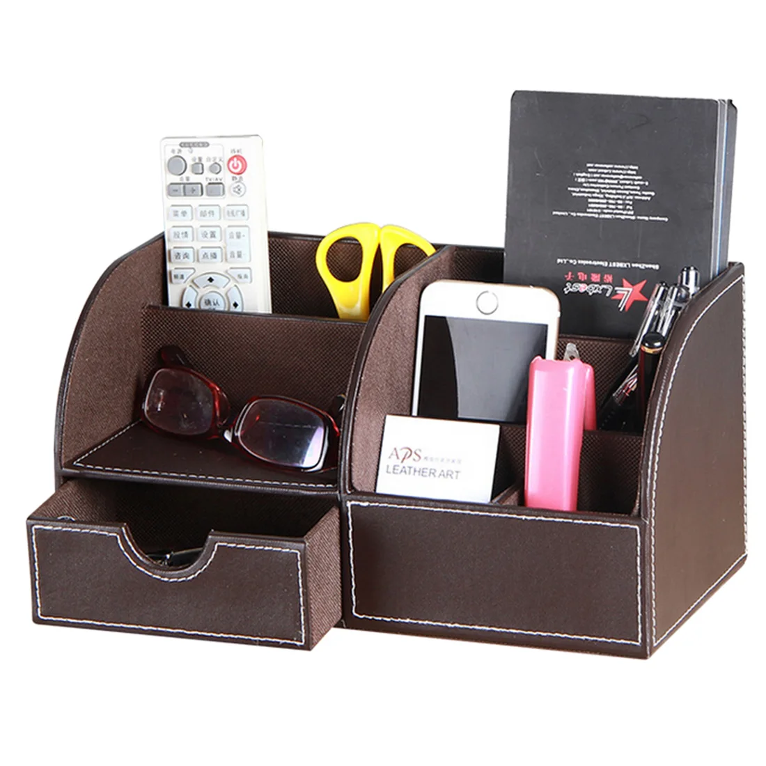 PU Leather Fice Desk Organizer Business Card Stationery