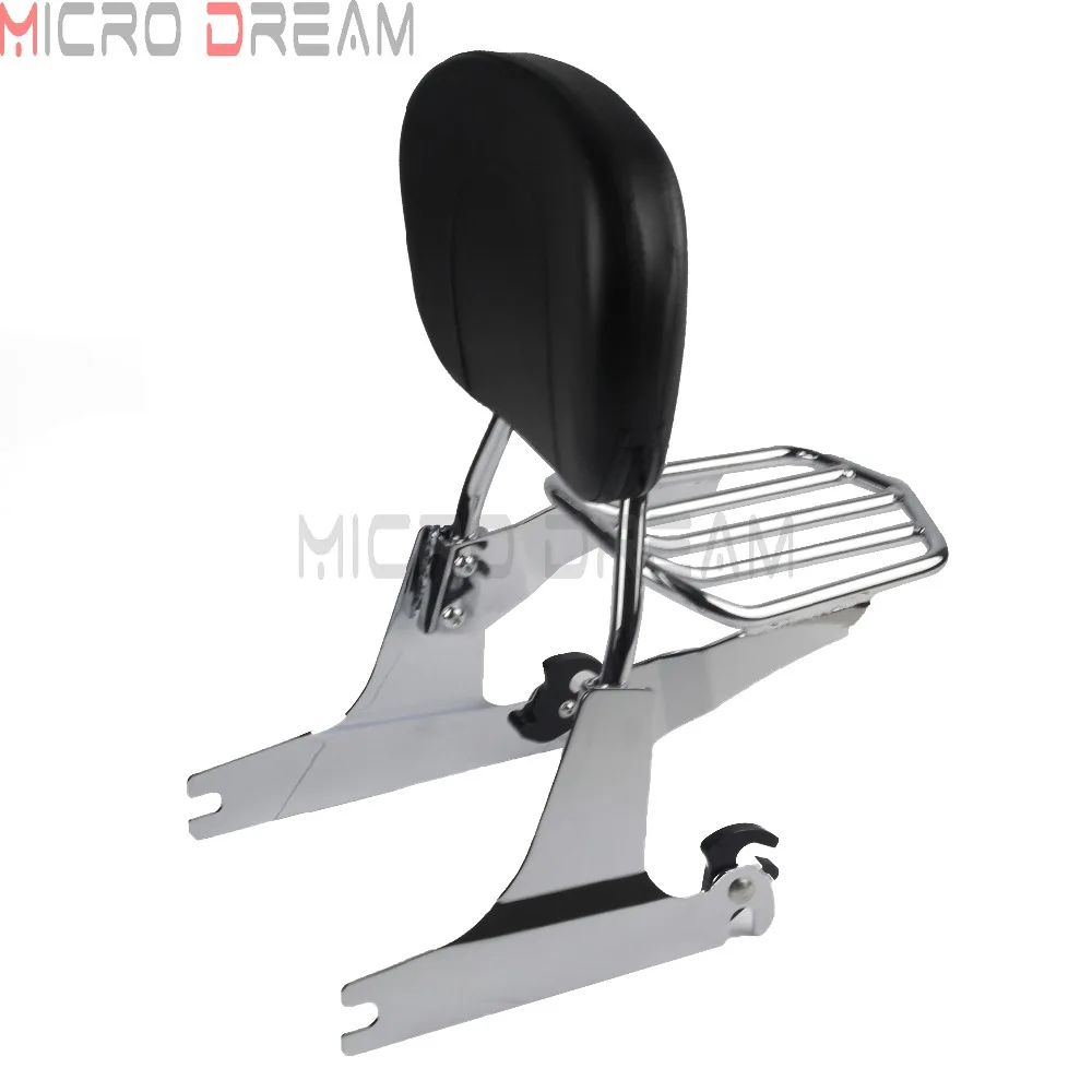 Для мотоцикла Harley Dyna 2006-Up Sissy Bar w/Съемная багажная стойка задний пассажирский удобный кожаный комплект для спинки