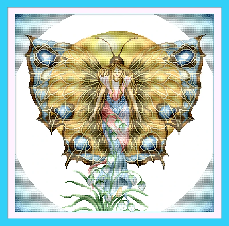 

Spirit of butterfly (1) cross stitch kit people 18ct 14ct 11ct count print canvas stitches embroidery DIY handmade needlework