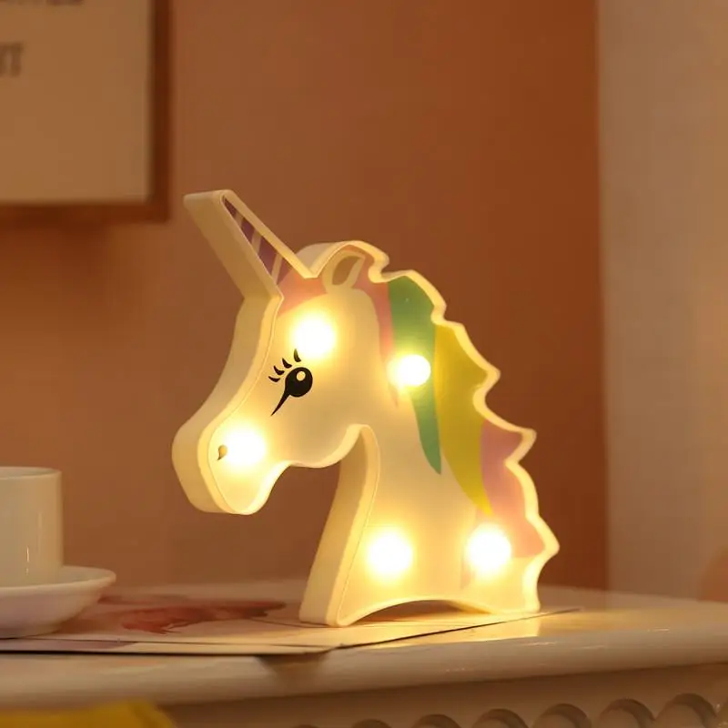  Cute Animal Shape LED Lamp Home Living Room Tabletop Decoration +Flamingo Unicorn Alpaca Night Ligh - 33042867698