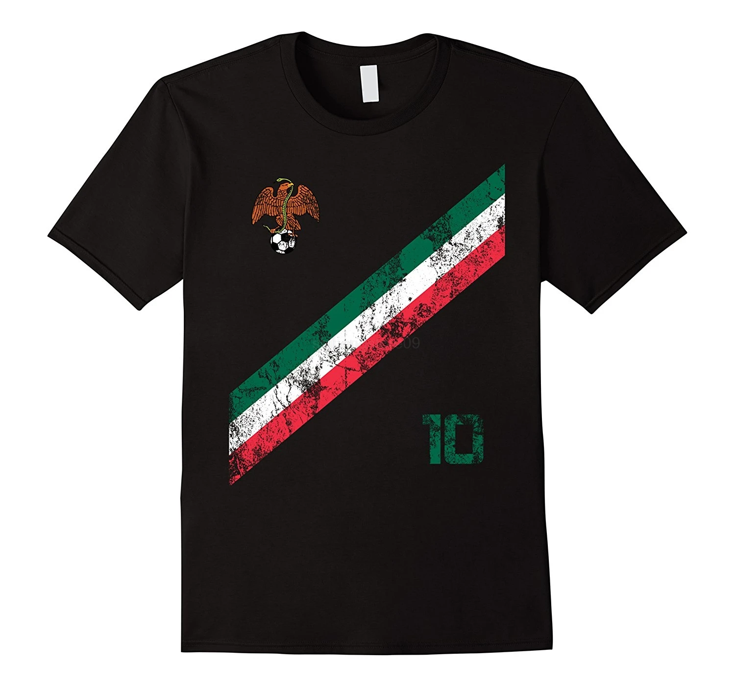 cheap 2019 Creative Novelty Summer Style Cotton Mexico Soccers Jersey #10 Shirt Footballer Flag Army T Shirt