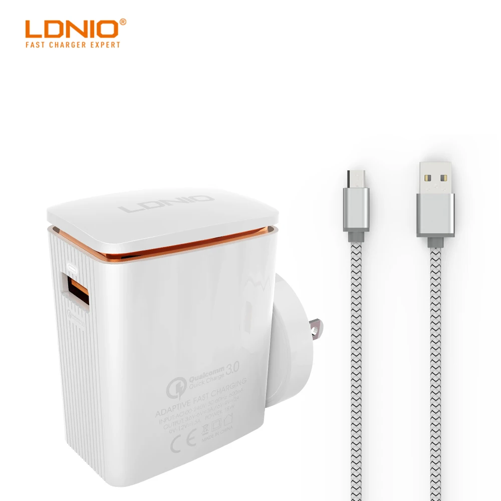 LDNIO A1301Q Съемная Великобритания Plug один QC3.0 быстрой зарядки USB Порты и разъёмы дома