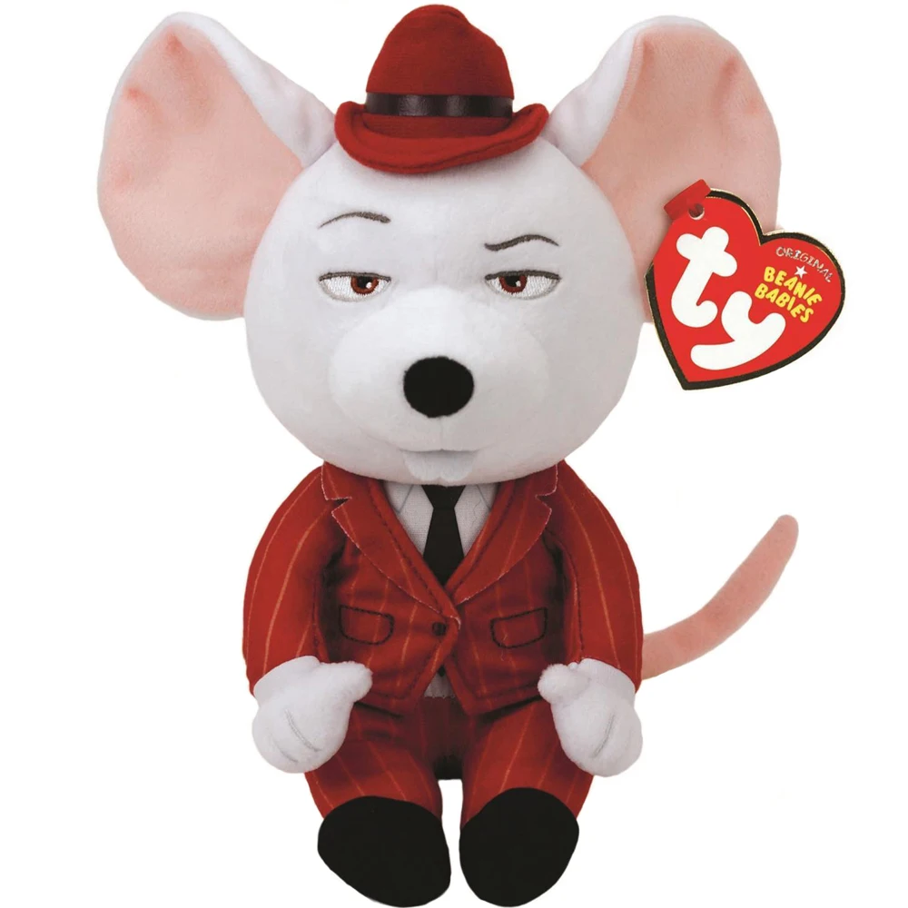 Pyoopeo Ty Beanie Babies 6" 15cm Movie Sing Mike the Mouse Plush