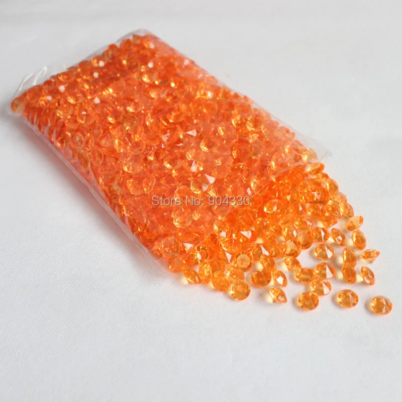 

Free Shipping LANZZAY 500pcs Orange 8mm 2 Carat Acrylic Crystal Diamond Confetti Wedding Decoration High Quality Table Scatters