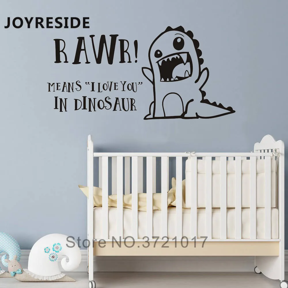 

Little Dinosaur Wall Sticker Home Baby Boys Rooms Decor Rawr Means I Love You Decals Warm Lovely Wall Stickers Vinyl Design M035
