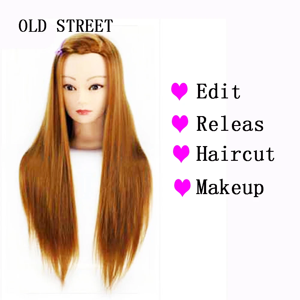 

Long Hairstyle Training Doll Head Cosmetology Head Mannquin Head With Synthetic Hair Manikin Head