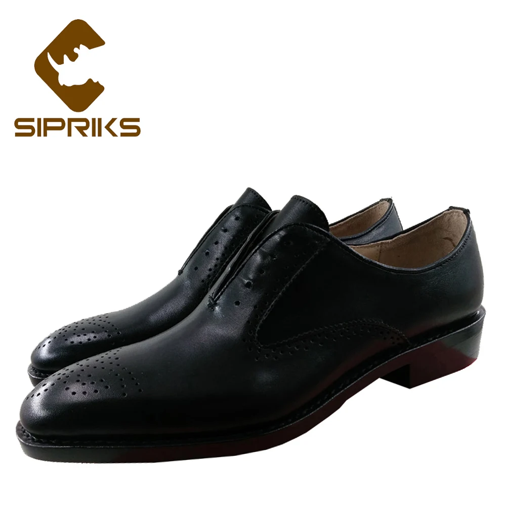 Homens Terno Brogue 10 Preto De Couro Goodyear 44 Sapatos Sipriks Dos Bezerro Oxfords Retro Genuíno Vestido Gents Welted Sola UZ0dqBwwx