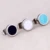 Venda quente Mulheres Homens Rodada Barbell Ear Studs Círculo De Aço de Titânio Preto Branco Azul Petróleo Brincos Brincos Do Parafuso Prisioneiro de Jóias
