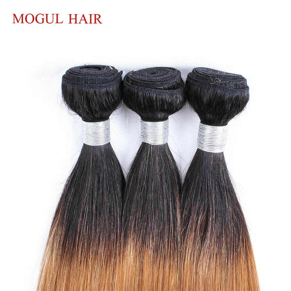 MOGUL волосы индийские прямые волосы T 1B 27 Ombre мёд блонд шиньон 3/4 Связки Remy человеческие волосы расширение 10-24 дюймов Бесплатная доставка