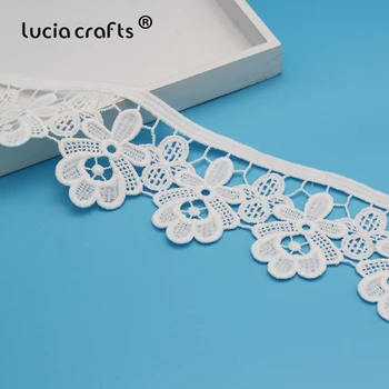 

SALE! 1Yard White Flower Embroidered lace Ribbon Trim Net Lace Fabric Tape DIY Wedding Decorations For Clothing Dress CH1106