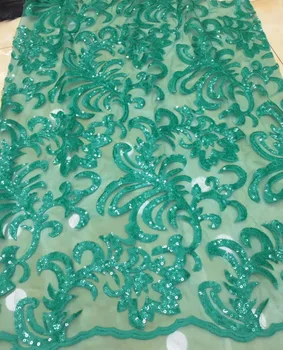 

High quality Sequin laces African Tulle lace fabric Hot Sale Nigerian wedding African White Sequin lace fabric TS6962