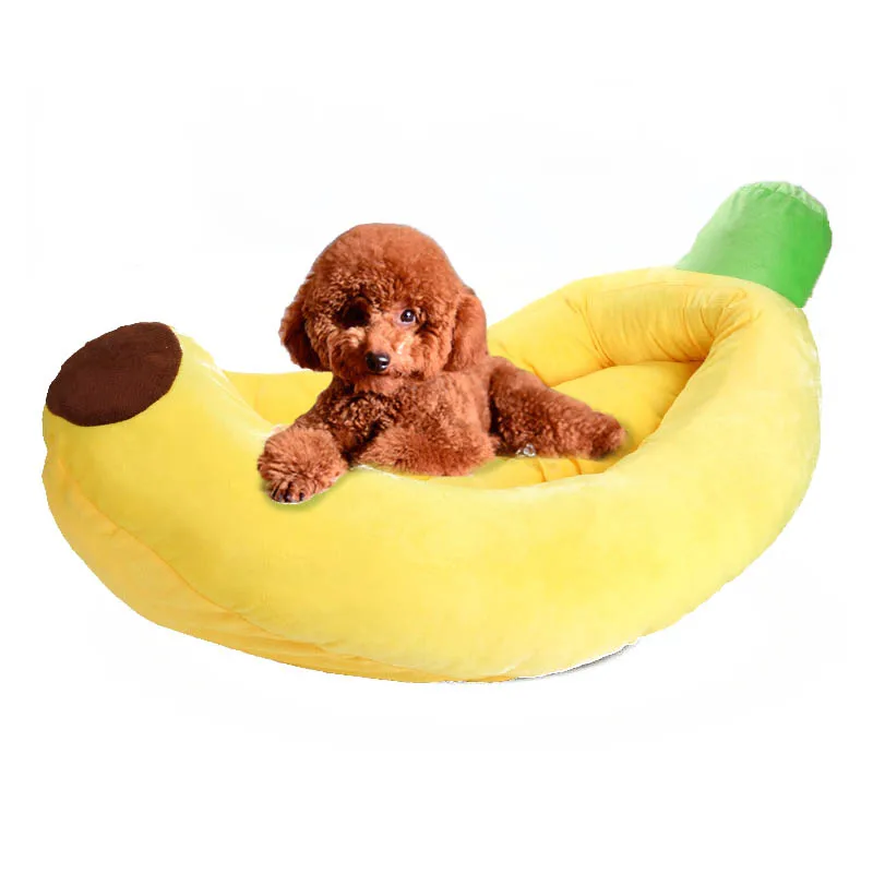 

Banana Shape Cotton Pet Bed Dog House Beds Sofa Kennel Cat Nest Teddy Puppy Large Dog Mat Fruit Thick Washable Warm Four Seasons